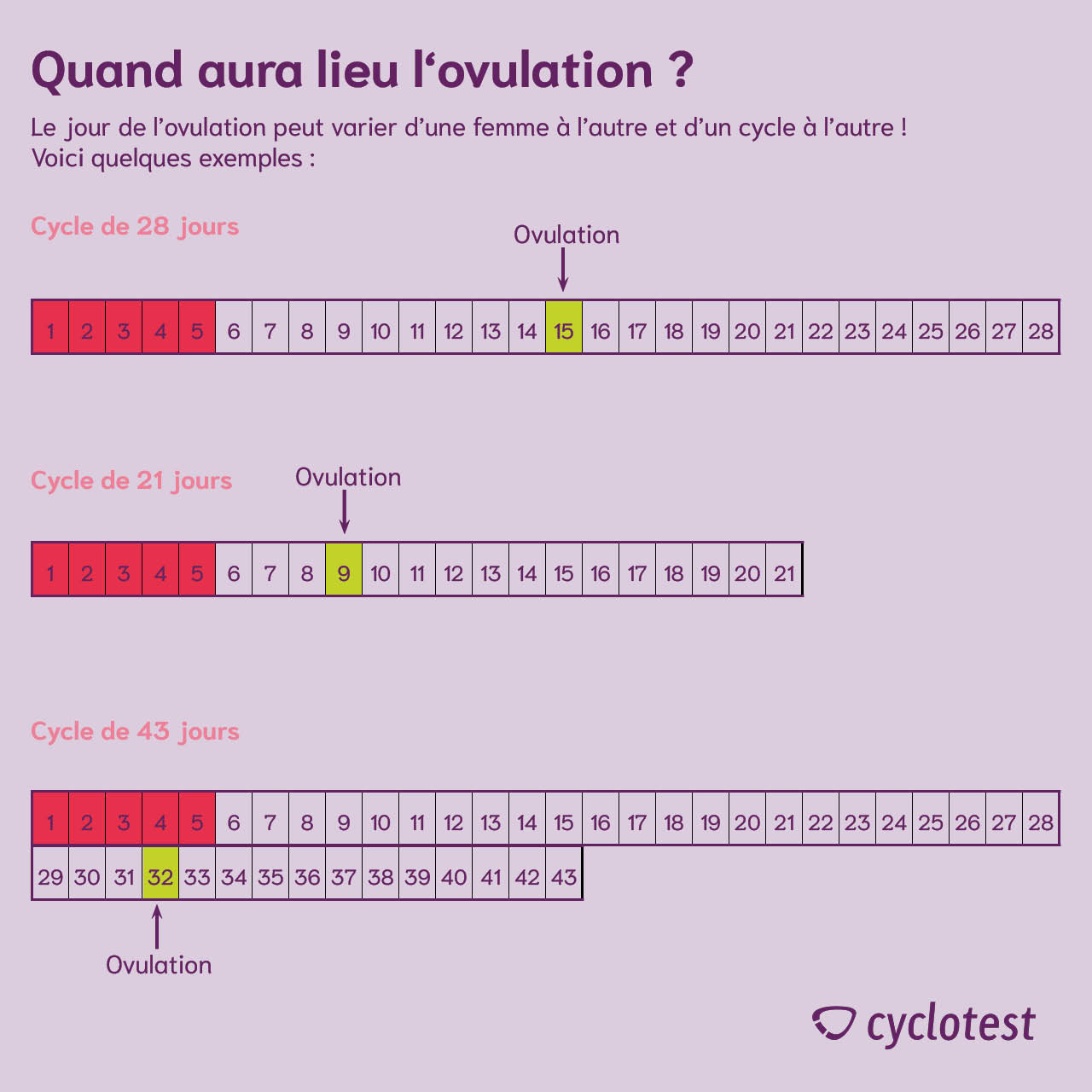 Dates d'ovulation