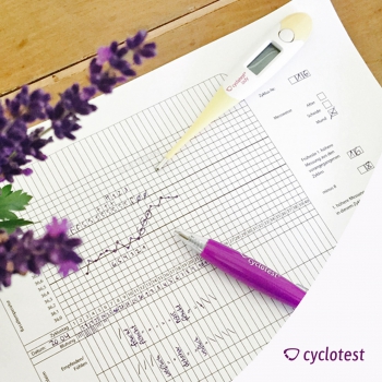 Les symptômes corporels qui sont importants pour la méthode symptothermique peuvent être saisis dans une fiche de cycle. La mise en relation des différentes valeurs de température corporelle basale donne lieu à une courbe de cycle.