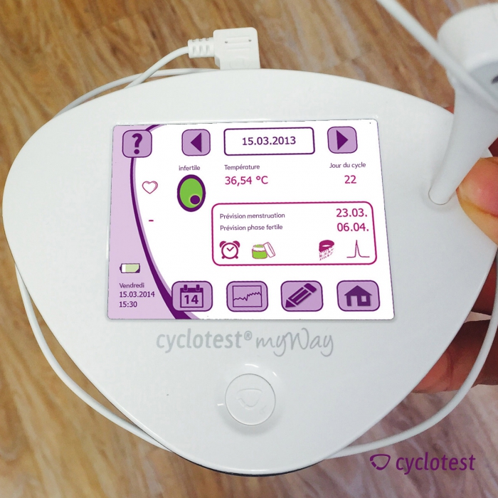 La vue du graphique quotidien de cyclotest myWay pendant la phase d'infertilité.