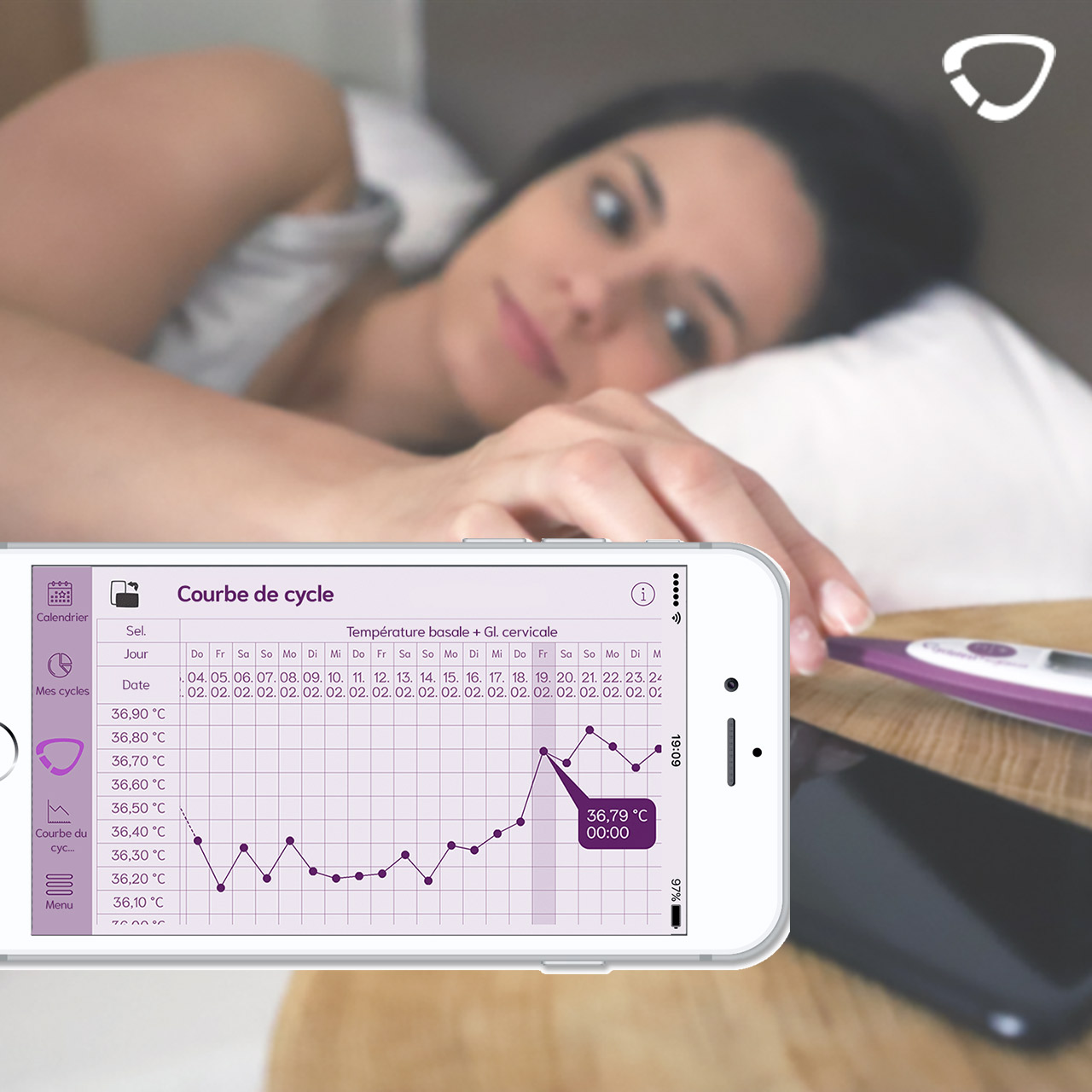 Tomber enceinte avec le cyclotest mySense : Afficher la courbe de cycle